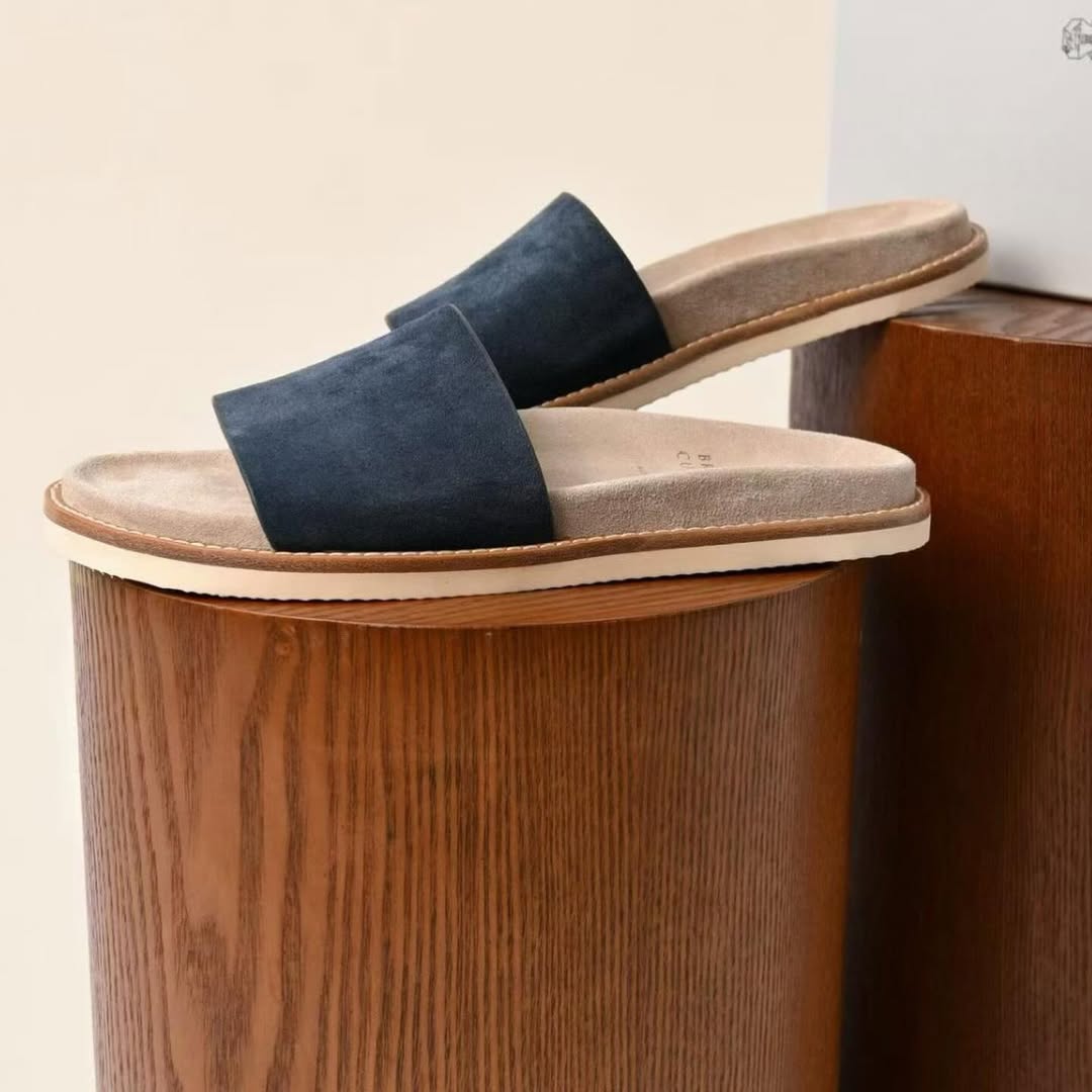 Sandales Suede Daim Bleu Femme
