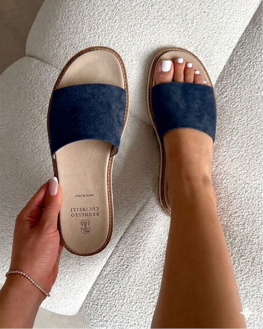 Sandales Suede Daim Bleu Femme image 3