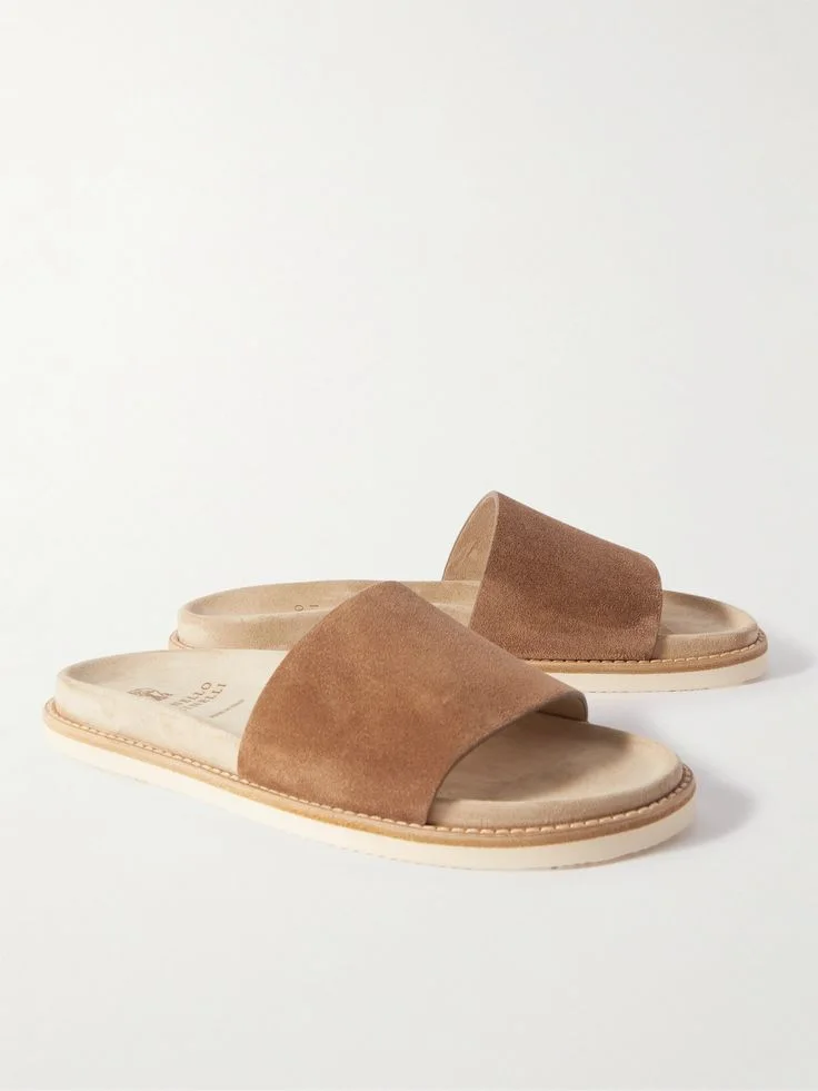 Sandales Suede Daim Camel Femme
