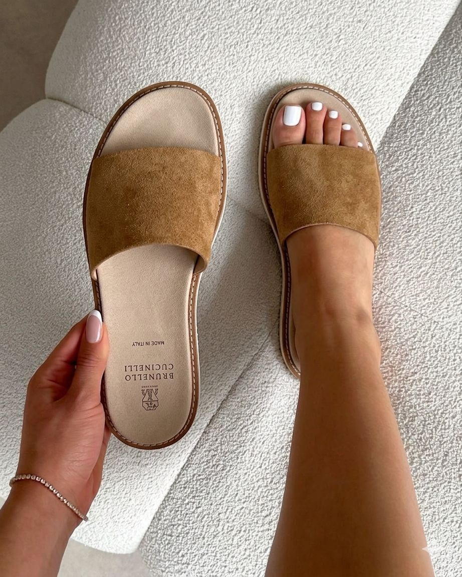 Sandales Suede Daim Camel Femme image 5