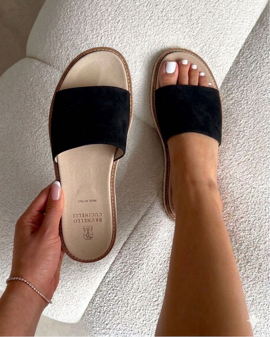 Sandales Suede Daim Noir Femme image 6