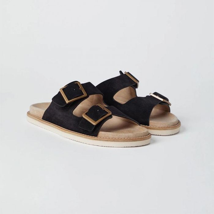 Sandale Boucle Daim Ryze Noir